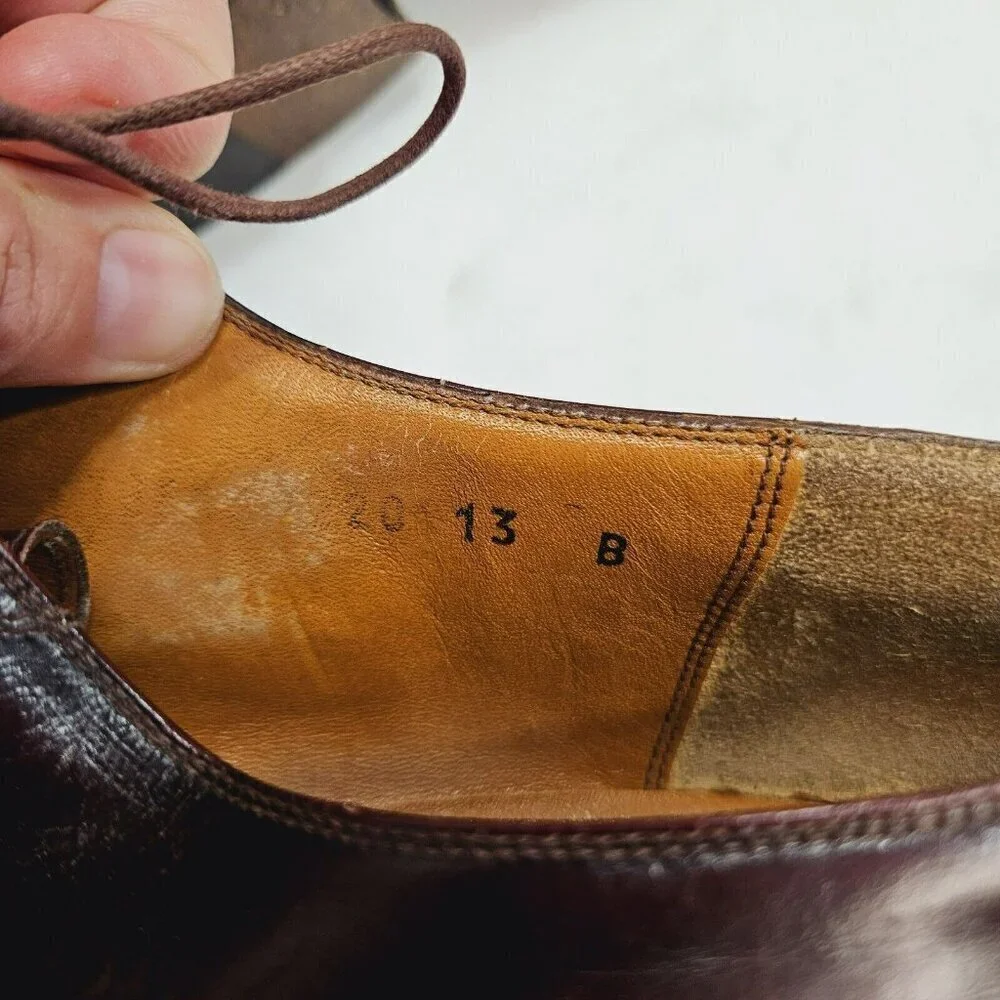 Salvatore Ferragamo Men's Padova Oxford‎ Sz 13 B Merlot Calfskin Dress Shoe FLAW